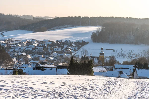 Winter Landscape Snow Central Germany — Stock Photo, Image