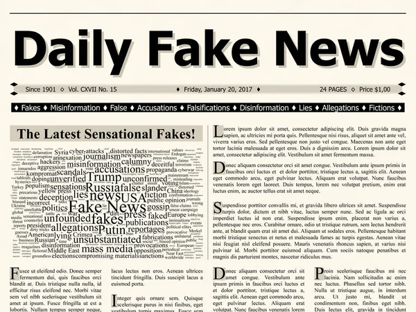 Première Page Journal Quotidien Fake News Titre Journal Grand Public — Photo