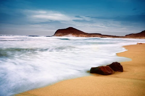 Genoveses Playa Mar España Almería Cabo Gata Parque Natural — Foto de Stock