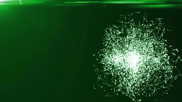 Fundo Abstrato Com Partículas Esfera Flares Renderizado — Fotografia de Stock