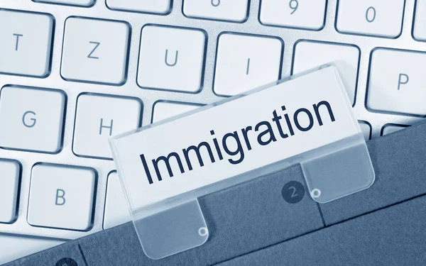 Immigrazione Ordner Auf Computer Tastatur — Foto Stock