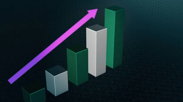 Graph Bar Infographic Diagram Chart Rendered Business Background — Stock Photo, Image