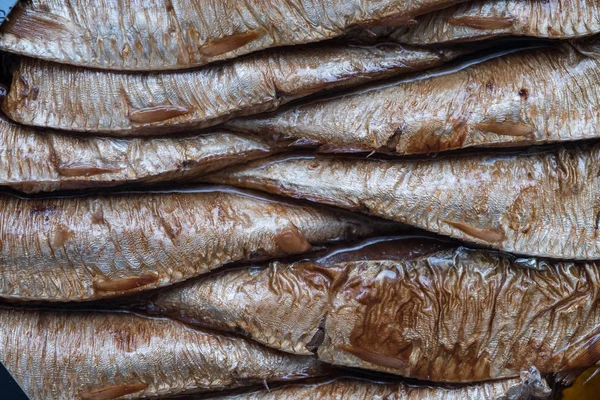 Рыбьи Шпроты Рыбьей Кожей Крупным Планом — стоковое фото