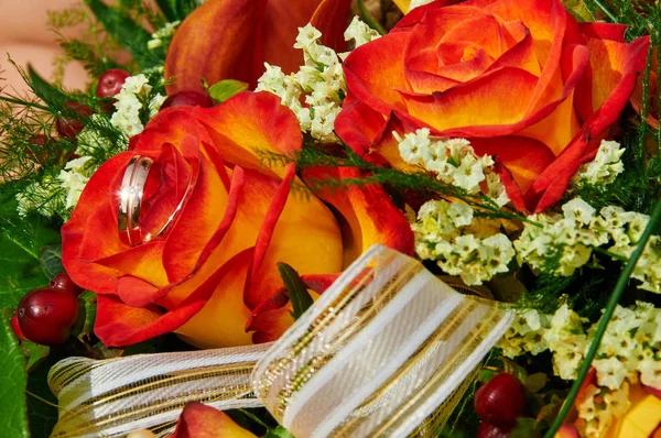 Bouquet Casamento Rosa Rosas — Fotografia de Stock