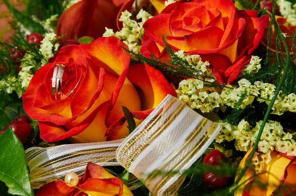 Bouquet Casamento Rosa Rosas — Fotografia de Stock