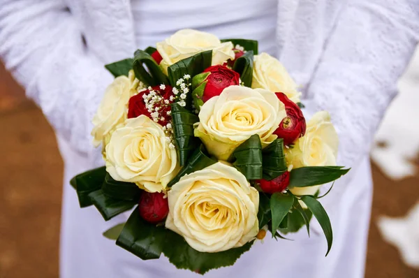 Bouquet Mariage Roses Rouges — Photo