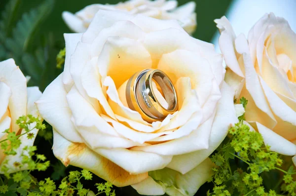 Düğün Buketi Beyaz Güller — Stok fotoğraf