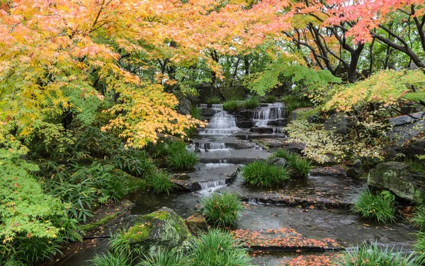 Geleneksel Japon Şelale Bahçe Kokoen Sonbahar Mevsiminde Himeji Japonya — Stok fotoğraf