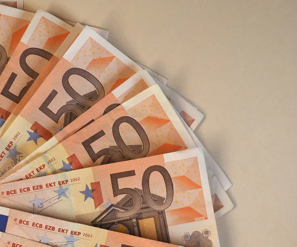Банкноты Евро Eur Валюта Европейского Союза Копировальным Пространством — стоковое фото