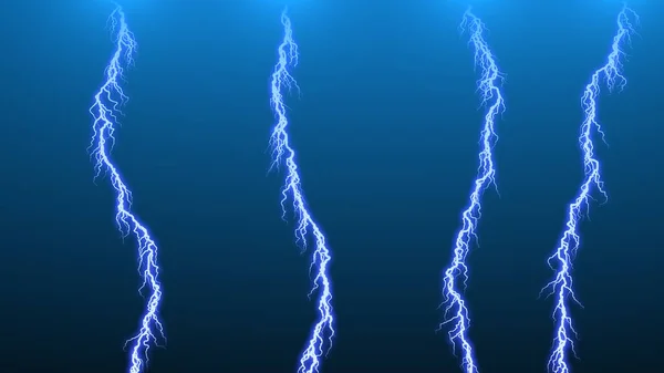 Computer Graphic Different Lightning Bolts Rendered — Stock Photo, Image