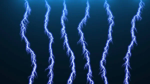 Computer Graphic Different Lightning Bolts Rendered — Stock Photo, Image