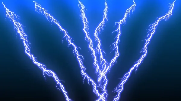 Computer Graphic Different Lightning Bolts Rendered — Stock Photo, Image