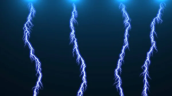 Computer Graphic Different Lightning Bolts Rendered — Stock Photo, Image