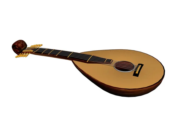 Beyaz Arkaplanda Izole Edilmiş Akustik Gitar — Stok fotoğraf
