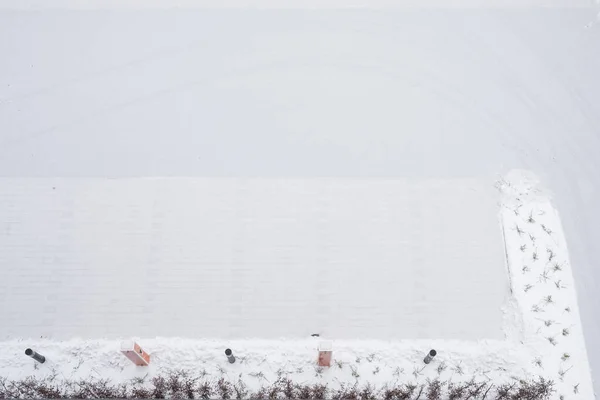 Parken Mit Ladestation Für Elektroautos Winter Bei Schnee — Stockfoto