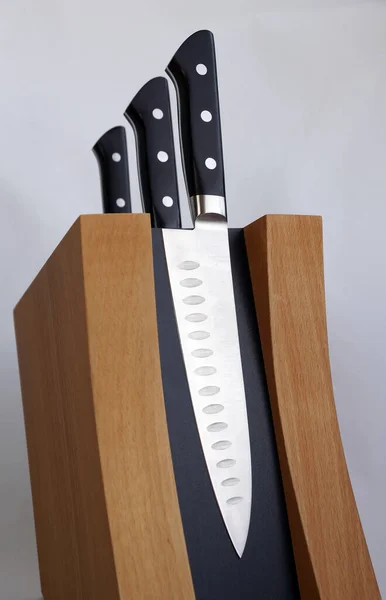 Knife Cook Universal Blade Santoku Chopping Board — Stock Photo, Image