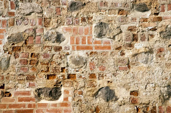 Primo Piano Fotografato Del Vecchio Muro Fatto Pietre Massi — Foto Stock