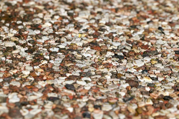 Parte Pared Del Nuevo Edificio Hecha Pequeñas Piedras Medida Foto —  Fotos de Stock