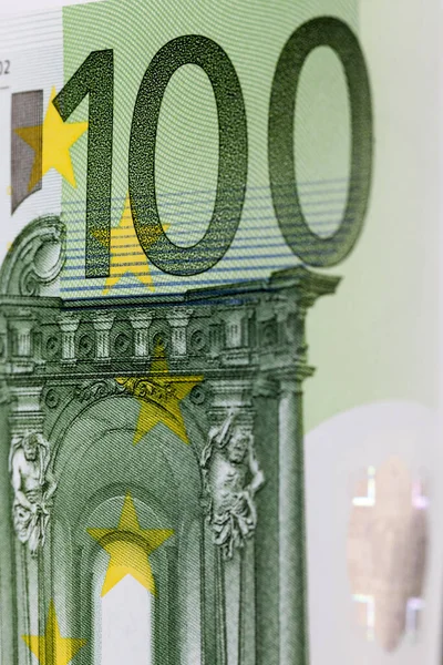 Τραπεζογραμμάτια Των Εκατό Ευρώ Ευρωπαϊκά Φωτογράφηση Έκανε Κοντινό Μικρό Βάθος — Φωτογραφία Αρχείου