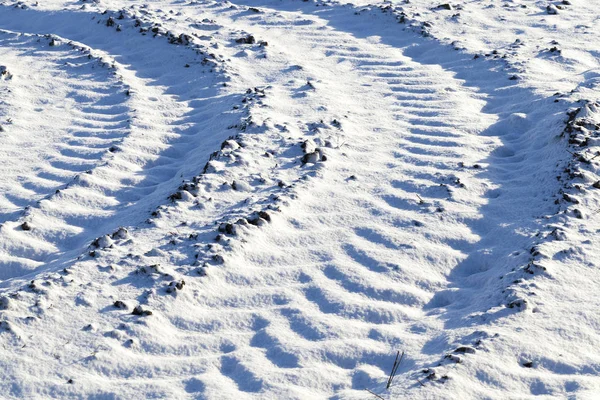 Foto Schnee Nach Einem Schneefall Der Winter Auf Dem Feld — Stockfoto