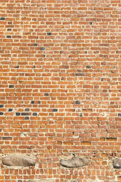 Eine Mauer Eines Alten Gebäudes Aus Roten Ziegeln Und Großen — Stockfoto