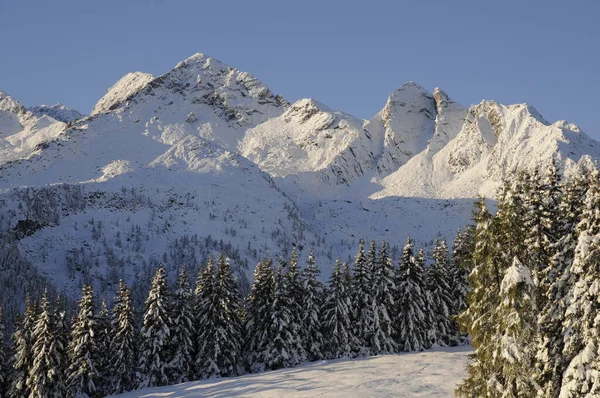 Hochkrimmml Kış Hochkrimml Austria Alpler Kar Dağlar Yüksek Dağlar Gerlosplatte — Stok fotoğraf
