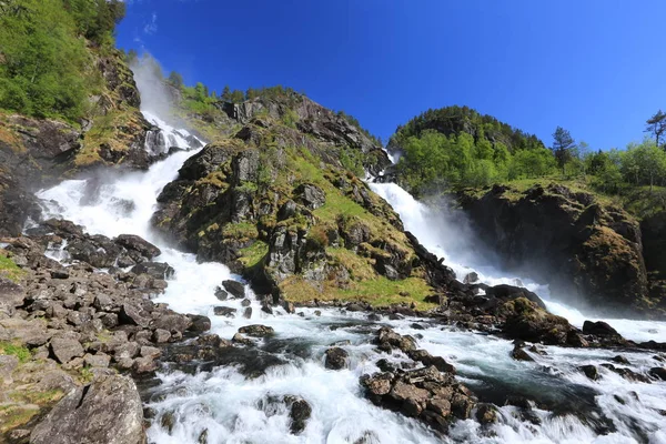 Norveç Doğa Manzarası Arka Planı Üzerine — Stok fotoğraf