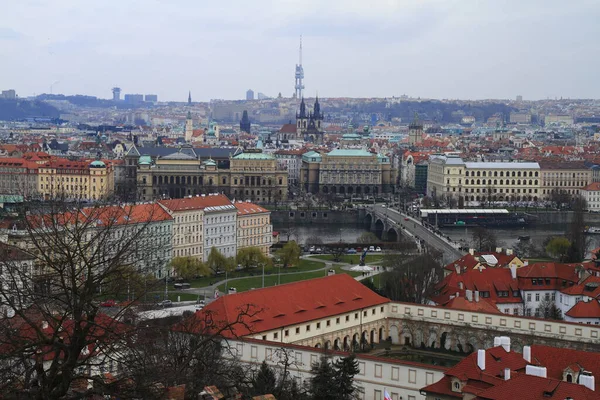 Panoramiczny Widok Praga Stare Miasto Góry Republika Czeska — Zdjęcie stockowe