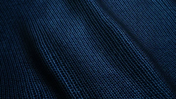 Biru Tua Kualitas Tinggi Jeans Tekstur Gelombang Bergerak Tekstur Alam — Stok Foto