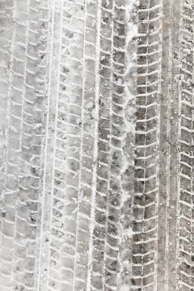 Tracks Track Car Left Snow Surface Visible Dirt Photo Close — Stock Photo, Image