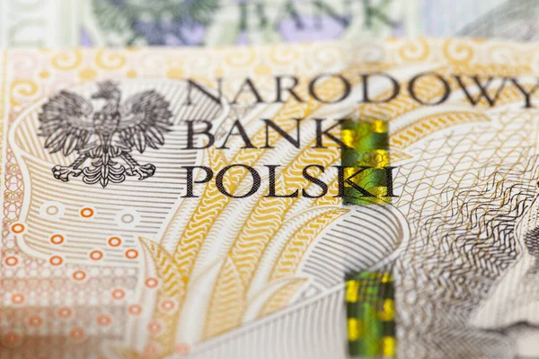 Polonya Banknotları Yakın Plan Çekilmiş Fadenin Bedeli 200 Zloti Küçük — Stok fotoğraf