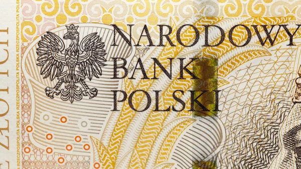 Польские Банкноты Сфотографированы Крупным Планом Изображение Обошлось Двести Злотых Небольшая — стоковое фото