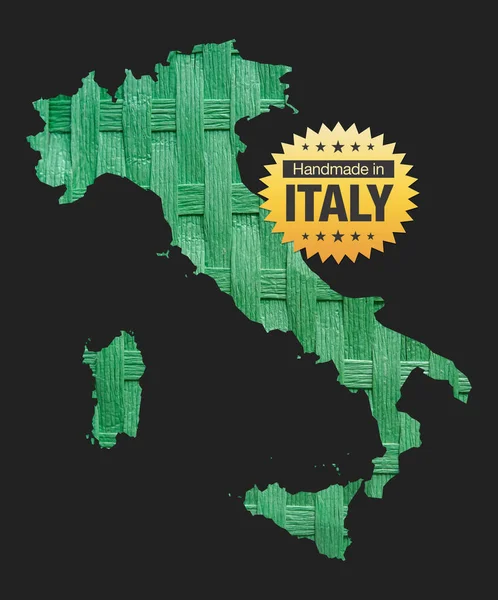 Handmade Italy Illustrazione Mappa Dei Badge Qualità — Foto Stock