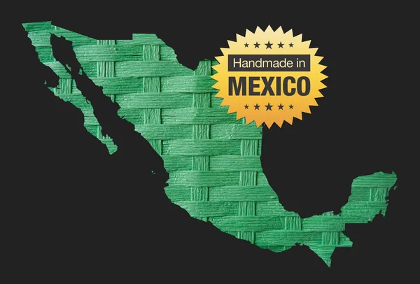 Handmade Mexico Quality Badge Map Illustration — Stock Photo, Image