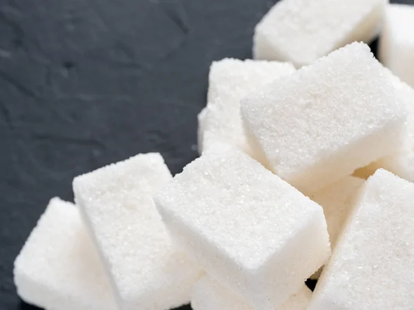 Background Sugar Cubes White Cube Sugar Black Background White Sugar — Stock Photo, Image