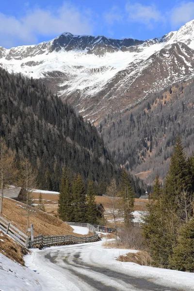 Oost Tirol Winkeltal Villgrater Bergen Winter Sneeuw Ijs Hochalmspitze Dal — Stockfoto