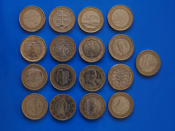 Euro Münze Geld Eur Währung Der Europäischen Union Viele Verschiedene — Stockfoto