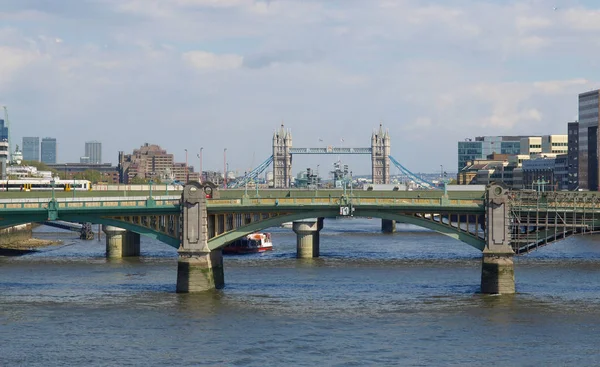Πανοραμική Θέα Του Ποταμού Τάμεσης Λονδίνο Ηνωμένο Βασίλειο — Φωτογραφία Αρχείου