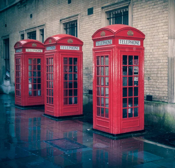 Ancienne Cabine Téléphonique Rouge Londres Royaume Uni — Photo