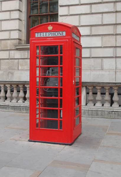 Caixa Telefone Vermelho Tradicional Londres Reino Unido — Fotografia de Stock