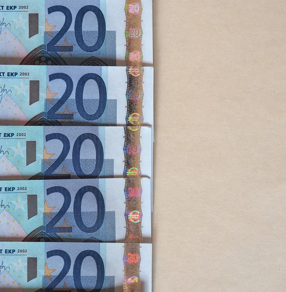 Billets Euros Eur Monnaie Union Européenne Avec Espace Copie — Photo