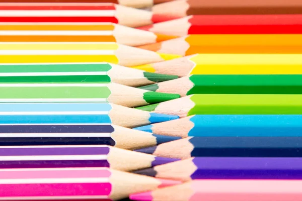 Κραγιόνια Χρωματιστά Μολύβια Χρωματιστά Μολύβια Φόντο — Φωτογραφία Αρχείου