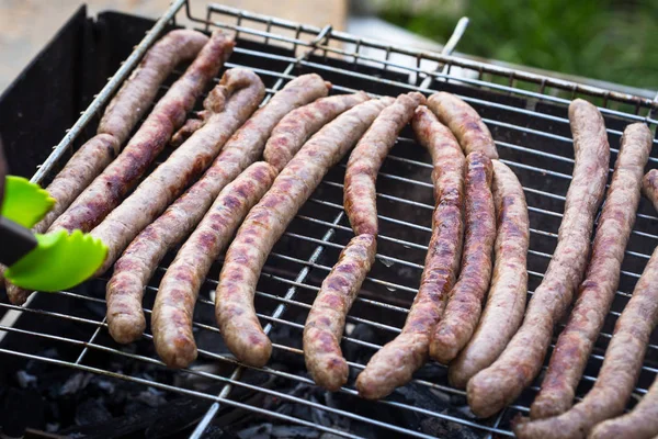 Delicious German Sausages Barbecue Grill — Stock Photo, Image
