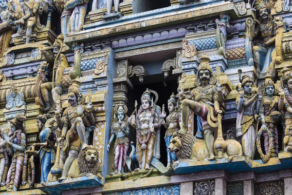 Detalhes Close Sobre Torre Templo Hindu Dedicado Senhor Shiva Colombo — Fotografia de Stock