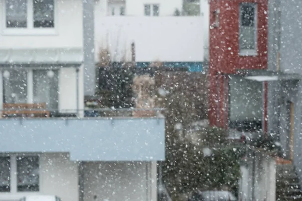 Schnee Und Schneeflocken Winter Mit Unschärfe — Stockfoto