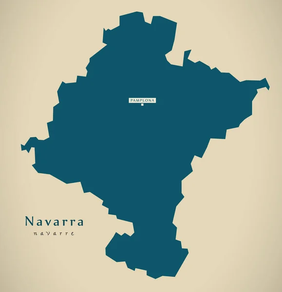 Mappa Moderna Navarra Spagna Illustrazione — Foto Stock