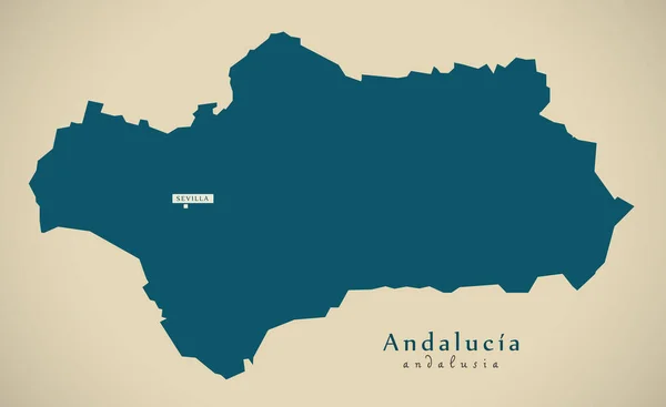 Mapa Moderno Andalucía España Ilustración — Foto de Stock