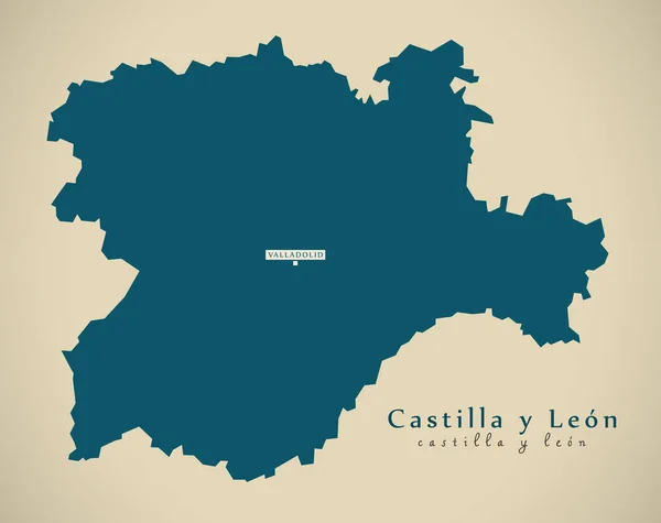 Mapa Moderno Castilla León España Ilustración —  Fotos de Stock