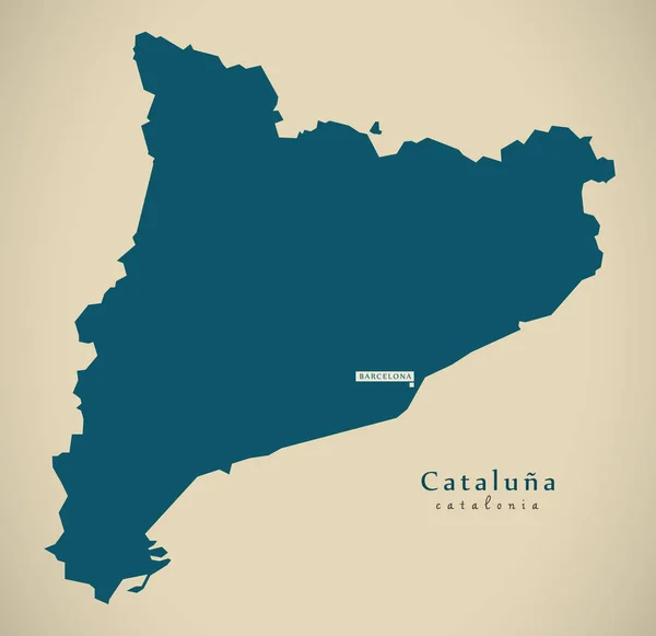 Σύγχρονος Χάρτης Καταλονία Ισπανία Illustration — Φωτογραφία Αρχείου
