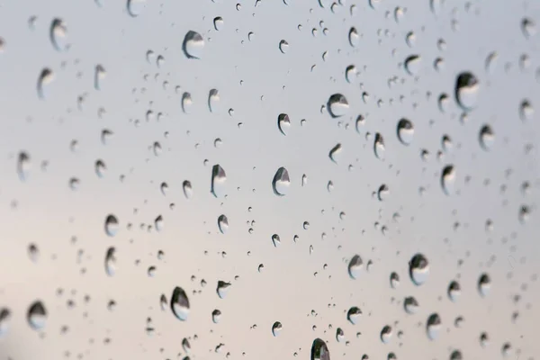 Caída Lluvia Sobre Vidrio Caída Sobre Fondo Cristal — Foto de Stock